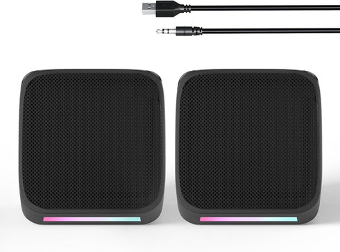 Computer Speakers,Computer Speakers for Desktop PC,Desktop Speakers,Small Computer Speakers USB Powered 3.5mm Aux Speaker for PC,Laptop,Tablet,Pho...