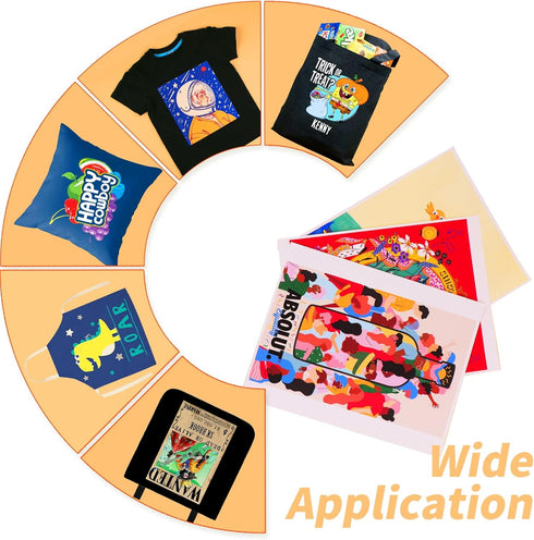 HTVRONT Printable Heat Transfer Vinyl for Dark Fabric - 6 Sheets 8.5"x11" Heat Transfer Paper for T Shirts...