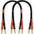CESS-037-1f Banana Plug Male to Male Speaker Cable 12 Gauge 680 Strand Count Silicone Soft Wire, 2 Cables (1 Foot)...