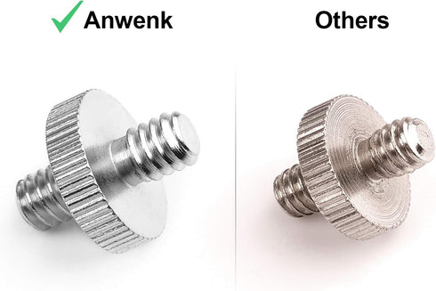 Anwenk Standard 1/4"-20 Male to 1/4"-20 Male Threaded Tripod Screw Adapter Standard Tripod Mounting Thread Camera Screw Adapter Converter, Precisi...
