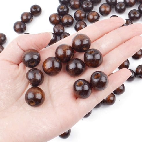 100pcs Natural Wooden Beads Round Ball Spacer Beads Decoration Accessories for Jewelry Making Finding Charms(16mm)...