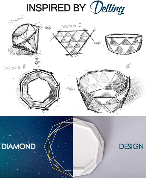 DELLING Ramekins 8 oz, Creme Brulee Ramekins, Porcelain Ramekins Oven Safe, Geometric Style Ramekins for Baking Souffle, Ice Cream, Snack, Charcut...