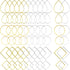 144pcs Earring Hoops for Jewelry Making, 3 Shapes Earrings Findings Hoops Beading Hoop Earrings Hypoallergenic Square Teardrop Round Earring Findi...