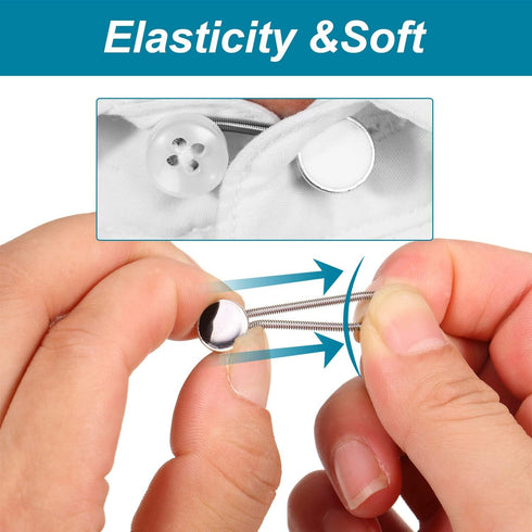 WILLBOND 24 Pieces Collar Extenders Elastic Button Extender Neck for Shirt Pants Dress Trouser Favors...