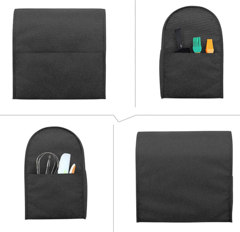 Luxja Dust Cover Compatible with 4.5-Quart and 5-Quart Stand Mixer, Cloth Cover with Pockets for Stand Mixer and Extra Accessories, Black...