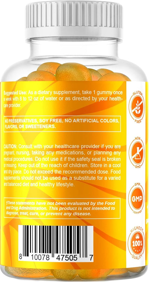 Vitamatic Sugar Free Vitamin D3 50,000 IU Weekly Supplement - 120 Pectin Based Gummies - Vitamin D Capsules for Bones, Teeth, and Immune Support (...