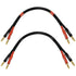 CESS-037-1f Banana Plug Male to Male Speaker Cable 12 Gauge 680 Strand Count Silicone Soft Wire, 2 Cables (1 Foot)...