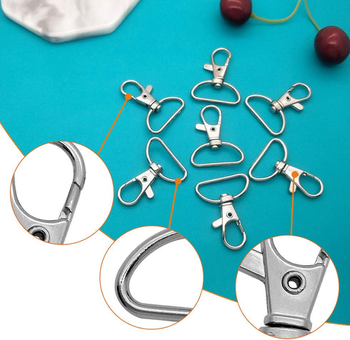 60Pcs Swivel Snap Hooks,Metal Swivel Lanyard Snap Hook for Keychain Lanyard,Crafts Supplies,1” (25 mm) Inside Width...