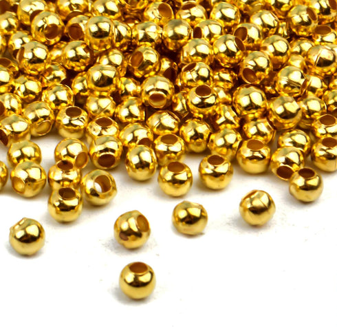 Aylifu Crimp Beads 3mm, 1000 Pieces Stopper Beads Metal Bead Spacers for DIY Bracelet Jewelry Making, Gold...