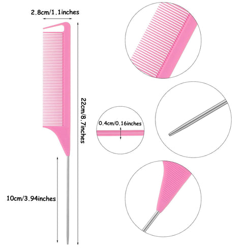 WILLBOND Magnetic Wrist Sewing Pincushion Wrist Magnetic Pin Holder Wristband Pin Cushion Holder with 3 Pcs Stainless Steel Pintail Comb Rat Tail ...