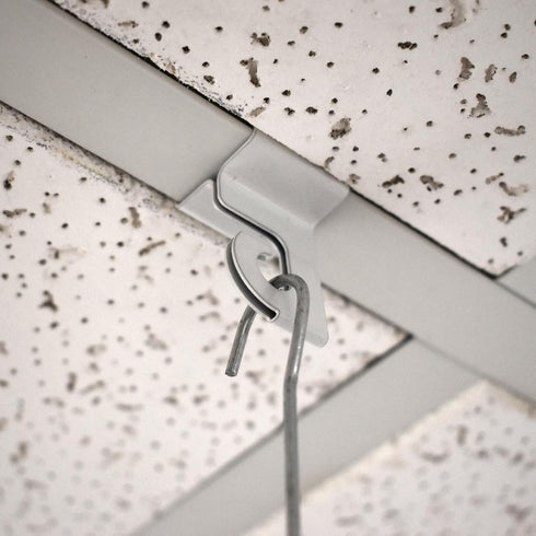 STORE FIXTURES DIRECT Extra Heavy Duty White Aluminum Drop Ceiling Hooks, One Piece Ceiling Grid Clips - 5 Pack...
