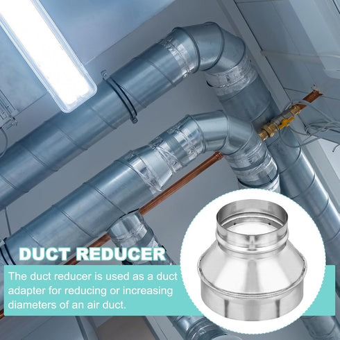 PATIKIL 6 Inch to 4 Inch Duct Reducer, Galvanized Steel Air Ducting Pipe Vent Hose Reducer Increaser Round Dryer Ventilation Coupler for HVAC Duct...