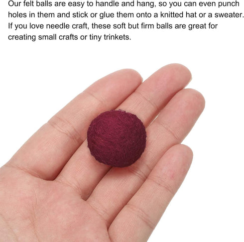 PATIKIL Wool Felt Balls Beads Wool Felting Pom 2cm 20mm Dark Red for Home Crafts Handcrafts Project DIY Pack of 50...