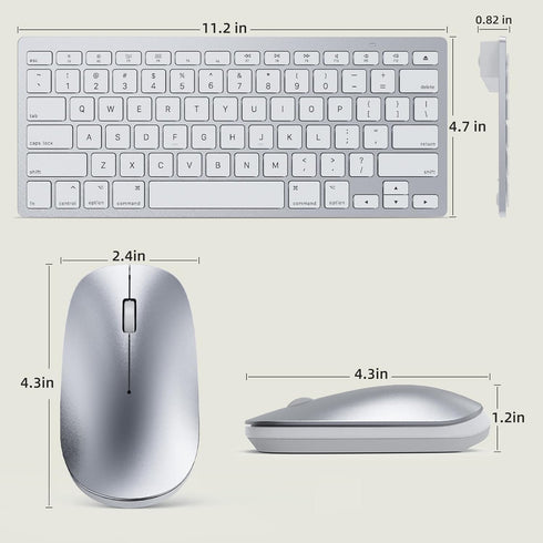 Bluetooth Keyboard and Mouse for Mac, OMOTON Ultra-Slim Keyboard and Mouse Combo, Wireless Keyboard and Mouse for MacOS, MacBook Pro/Air, iMac, Ma...