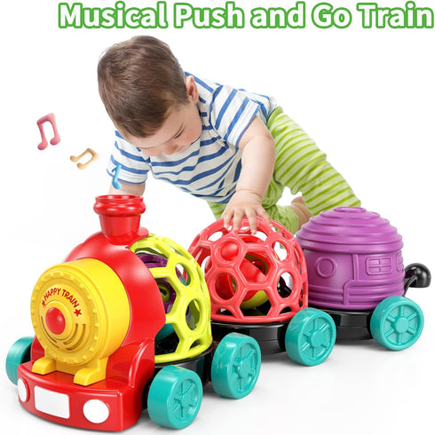 Baby Toys Train Infant Toys 6-12 Months Soft Ball Rattles Musical Push Car Truck Toy Baby Boy Girl Gifts for 7 8 9 10 11 12-18 Month 1 2 Year Old ...