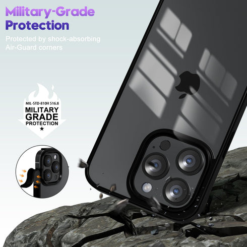 oakxco Thin Slim Clear case for iPhone 13 Pro, Transparent Hybrid Hard Shell Plastic & Soft Silicone Rubber Bumper, Non-Yellow Acrylic Protective ...