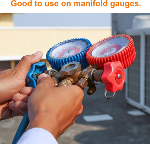 PATIKIL Round Wheel Handle, 2 Pack Faucet Handles Refrigerant Manifold Gauges Knob Square Broach Handwheel Replacement, Plastic...