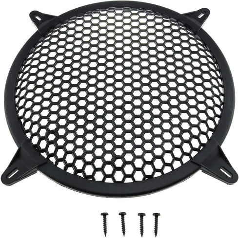 E-outstanding 10Inch Subwoofer Speaker Waffle Grill Guard Protector Cover Black Plastic Mesh Round Car Subwoofer Speaker Cover...