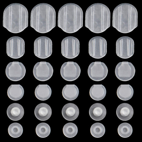 Earring Pads,60 Pieces 6 Sizes Comfort Earring Cushions Pads Silicone for Clip-on Earrings,Clear...