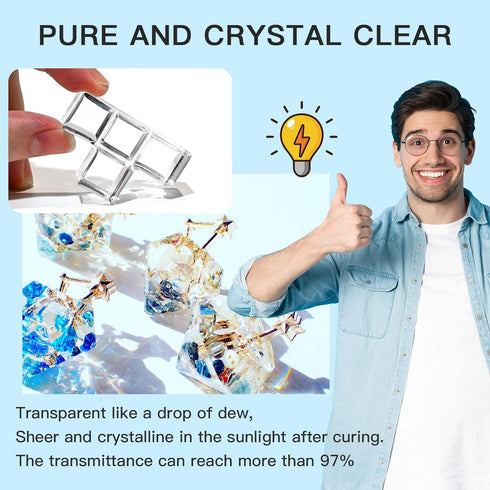 JDiction UV Resin 300g, Crystal Clear UV Resin Solar Cure Sunlight Activated Hard Resin Kit for Jewelry Making, Casting and Coating, DIY Crafts...