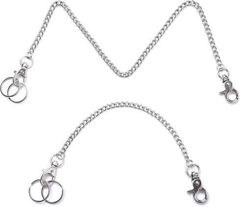 wisdompro Keychain, Heavy Duty 16 Inch Pocket Keychain Wallet Chain with Lobster Clasp and 2 Keyrings for Jeans Pants...