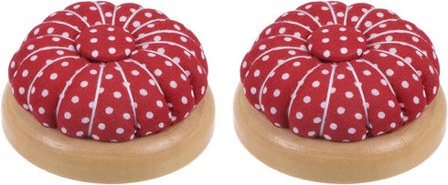HARFINGTON Pin Cushions Sewing Needle Cushion Needle Holder Pincushions with Magnetic Wooden Base for Sewing Quilting Needlework DIY Crafts, Red W...
