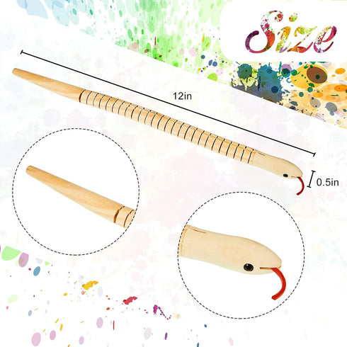 Gejoy 15 Pieces 12 Inch Wooden Snakes Unfinished Wiggly Jointed Flexible Wood Snakes to Paint Blank Canvas Animal Model for Arts and Crafts Hallow...
