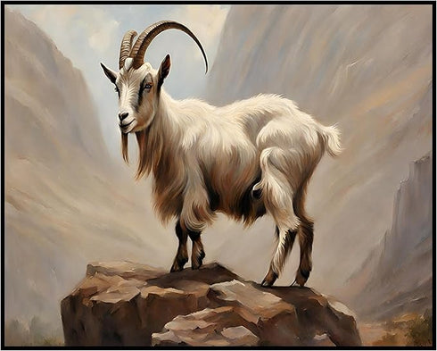 Posterizer 1 pcs- A goat standing on a cliff print-Art for Animal Lovers- Gift for Men Women Entrepreneur Teens-Decor for Home & Office- unframed ...