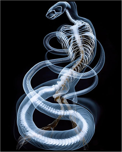 Posterizer 1 pcs-abstract reptile X-ray art -3-Art for Animal Lovers Gift for Steampunk or Goth Fans Living Room Bedroom Decor- unframed wall art...