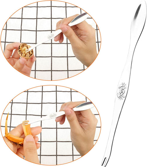 Anwenk Nut Crackers for All Nuts Nutcracker Pecan Walnut Nut Crackers with 2 Picks Heavy Duty Shell Seafood Cracker Tool...