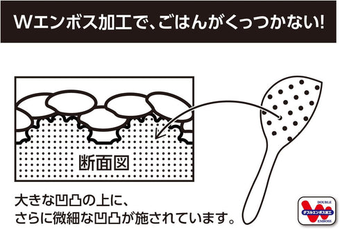 Akebono Sangyo CH-2022 White Rice Spoon, Made in Japan, Horns Can Be Stuffed with Rice, Double Embossing, Sushi Shaped Rice...