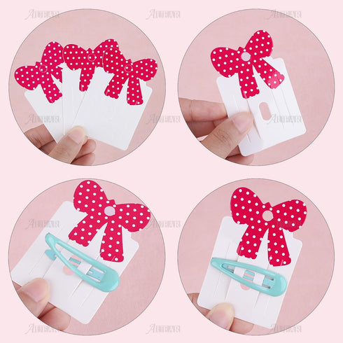 AUEAR, Lovely Hair Bows Display Holder Cards Bowknot Clip for DIY Craft Accessories (200 Count)...