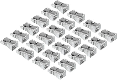 PATIKIL Metal Pencil Sharpeners, 24 Pack Aluminum Alloy Mini Manual Pencil Sharpener with Single Hole for Office Classroom Art Painting, Silver...
