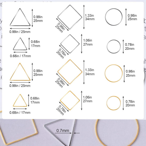 PAGOW 96Pcs Beading Hoops for Jewelry Making, Hypoallergenic Teardrop Square Round Triangular Earrings Beading Hoop Bulk for DIY Crafts Accessorie...