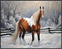 Posterizer 1 pcs-majestic horse in snowy winter scene-oil painting style-5-Art for Animal Lovers-Landscape & Nature Art-Decor for Home & Office- u...