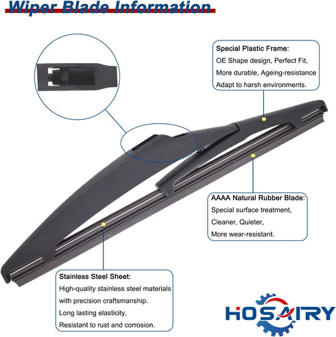 Rear Windshield Wiper Blade for Lexus CT200h 2011-2017, for Scion XD 2008-2014, for Toyota Prius C 2012-2019 Rear Wiper Blade, 8 inch (Pack of 1)...