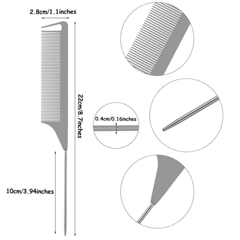 WILLBOND Magnetic Wrist Sewing Pincushion Wrist Magnetic Pin Holder Wristband Pin Cushion Holder with 3 Pcs Stainless Steel Pintail Comb Rat Tail ...