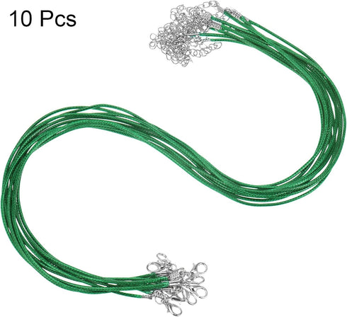 10pcs Waxed Necklace Cord Bulk, 16 Inches and 1.5mm Dia Necklace String Rope with Clasp for Pendants, Bracelets, Necklaces, Jewelry Making Beading...
