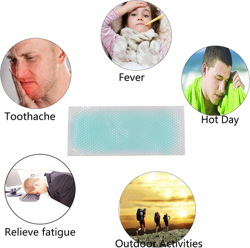 20 Pcs Fever Cooling Gel Patches,Cooling Forehead Strips Relieve Headache,Toothache Pain,Drowsiness, Fatigue, Refreshing, Relieve Fatigue, Muscle ...