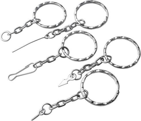 50pcs Silver Key Chain Rings Kit Flat Metal Split Key Rings with Chain and Jump Rings Key Chain Rings Accessories for Jewelry Key Rings Crafts Jew...