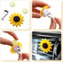 16 Pieces Sunflower Car Accessories Set Steering Wheel Cover Armrest Pad Gear Knob Cover Handbrake Cover Seat Belt Cover Cup Holder Vent Decoratio...