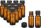 PATIKIL 0.5oz(15ml) Glass Sample Bottles, 12Pcs Round Bottle Dispensing Bottles with Black Poly Cone Cap for Reagent Liquids, Essential Oils, Perf...