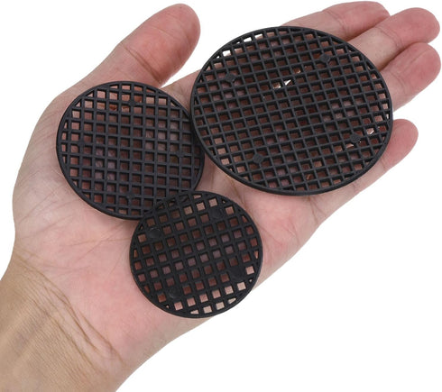 PATIKIL Flower Pot Hole Mesh Pad, 60Pcs 1.8 Inch/4.5cm Round Rigid Bonsai Drainage Mesh Grid Screen Bottom Grid Mat for Garden, Black...