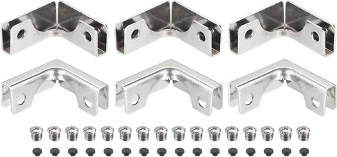 Glass Fixing Clip, 4pcs for 3-6mm L-shaped Glass Combination Fixing Bracket Reinforced Clip Clamp Glass Accessories for Glass Display Cabinet, Fis...