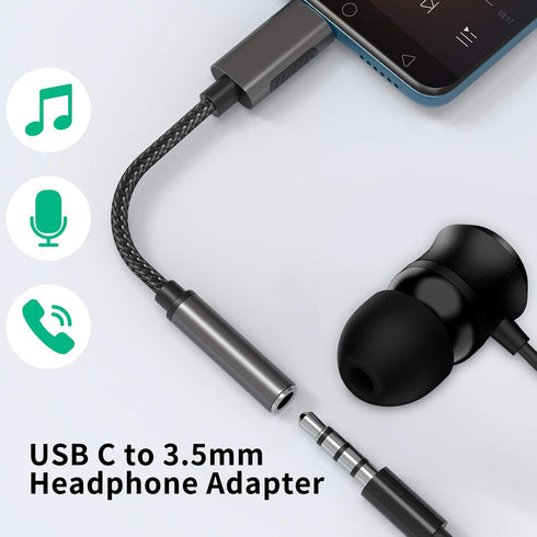 COOYA USB C to 3.5mm Audio Jack for Samsung S20 FE S21 S22 5G OnePlus 8T Headphone Adapter USB C to Aux Dongle Stereo Earphone Connector for iPad ...