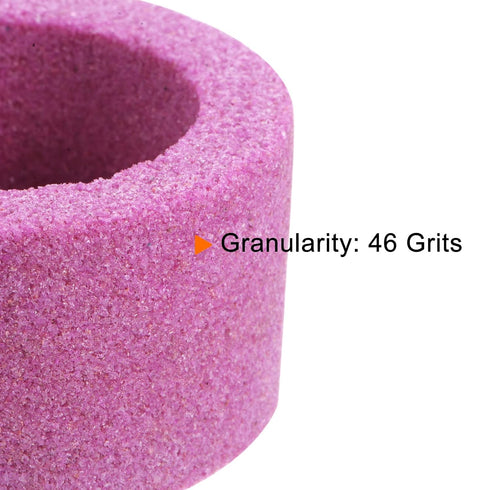 Grinding Wheel 3 Inch 46 Grits Aluminum Oxide Cup Abrasive Wheels, Chrome Corundum for Hardened Steel, Grinding Machine, Red...