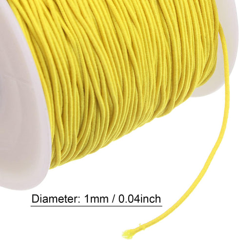 3pcs Elastic Beading Cord for Bracelet 1mm Dia 328ft Stretchy String Sturdy Elastic String for Jewelry Making, Necklaces, Beading, Yellow...