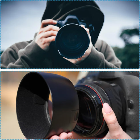 PATIKIL 49mm Lens Hood, Standard Vented Matte Surface Anti-reflective Inside Hollow Lens Hood for Universal Camera Lens, Black for Nikon, for Fuji...
