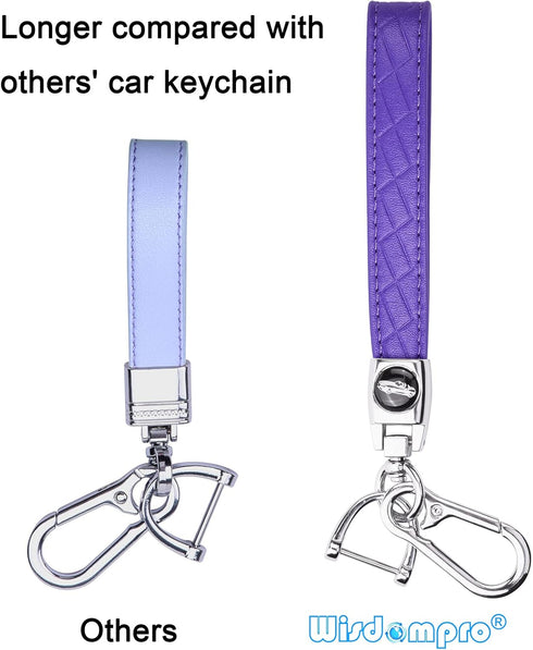 Wisdompro Microfiber Leather Car Keychain, Universal Key Fob Keychain Leather Key Chain Holder with 3 Keyrings and 1 Screwdriver for Men and Women...