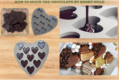 Heart Shaped Cake Pans Heart Silicone Mold for Baking, Large 2 Inches Heart Molds, 10 Cavities Suitable for Ice Cube Mold, Chocolate Mold, Valenti...